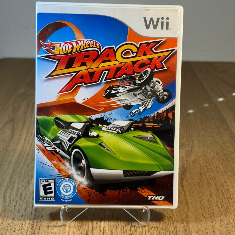 THQ Hot Wheels Track Attack Nintendo Wii White Good Case and Manual Only